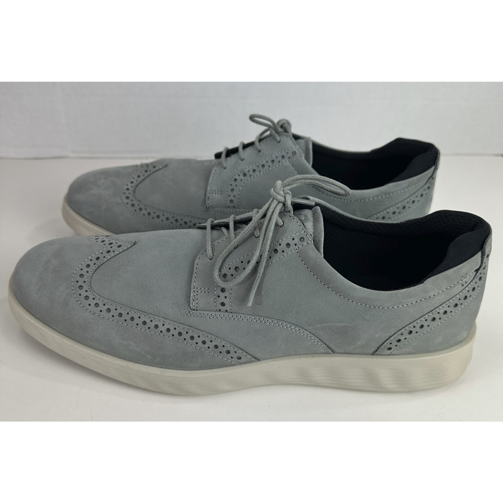 ECCO S Lite Hybrid Grey Oxford Wingtip Shoes Nubuck Brogue EU 45 Men's US 11 - Picture 6 of 16